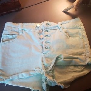 Mint jean shorts